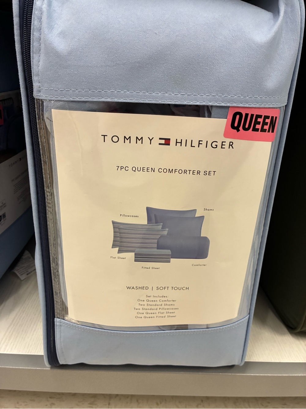 Tommy Hilfiger Light Blue Queen 7pc Comforter Set